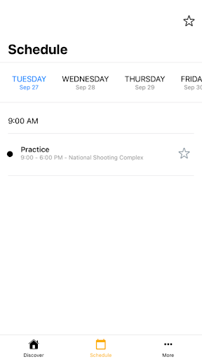 NSSA Events App Screen 2