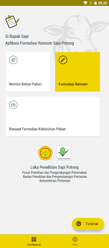 Android application Si Bapak Sapi-Formulasi Ransum screenshort