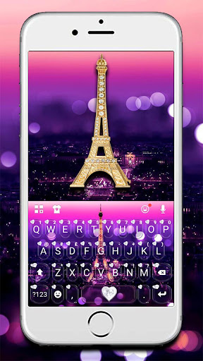 Romantic Paris Night Keyboard Theme 6.0.1223_10 screenshots 1