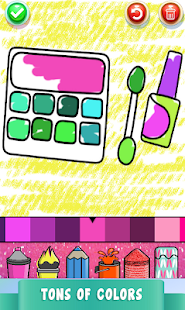 Beauty Drawing Pages Make Up Coloring Book Glitter  APK screenshots 5