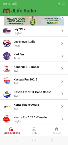 Android application JLife Radio & Tv Ghana screenshort