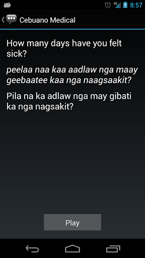 Cebuano Medical Phrases Screen 3