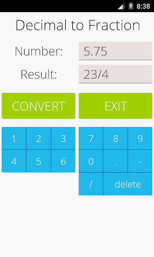 Decimal to Fraction Pro Screen 2