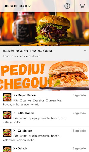 Android application Juca Burger screenshort