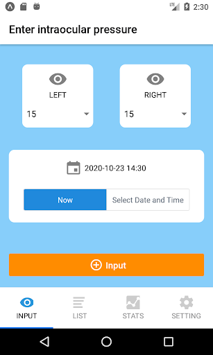 Android application IOP record book screenshort