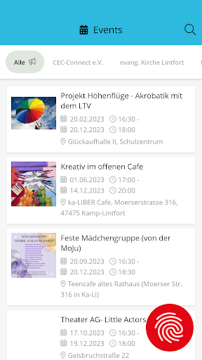 KaLi Eventfinder Screen 2