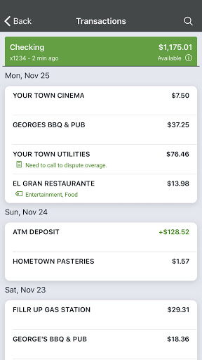 The Citizens Bank Now Screen 3
