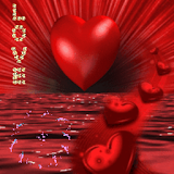 Red Heart On Red Sea Live Wall icon