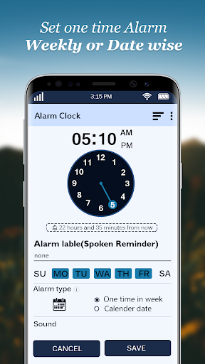 Talking Alarms Clock - Watch Screen 2