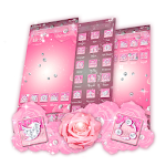 Cover Image of Download Pink Flower Diamond Theme  APK
