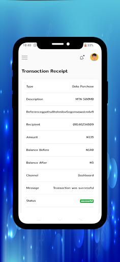 Fourteen Connect:VTU App Screen 2