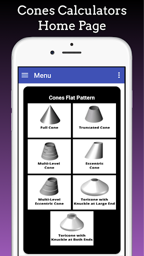 Android application Cones Calculators Pro screenshort