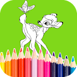 Kids Roe Deer coloring book icon