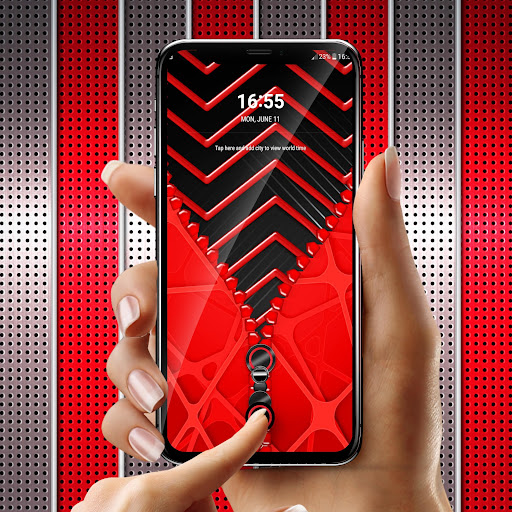 Red black zipper Screen 2