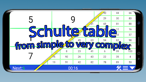 Schulte table in full screen Screen 2