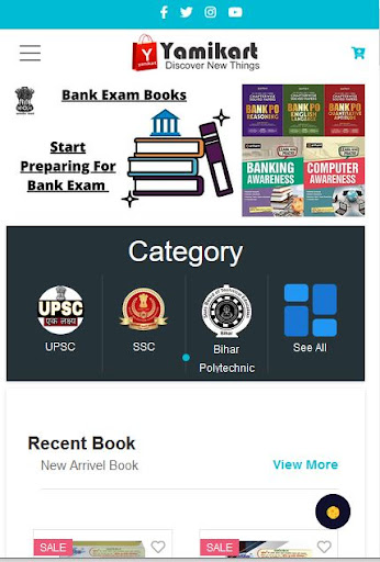Android application Yamikart - Online Book Store screenshort