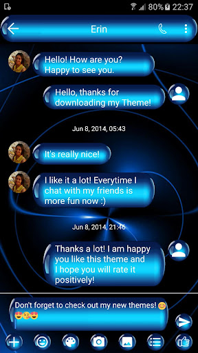 SMS Messages SpheresBlue Theme Screenshot 2 - AppWisp.com