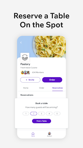 Screenshot of Dine by Wix