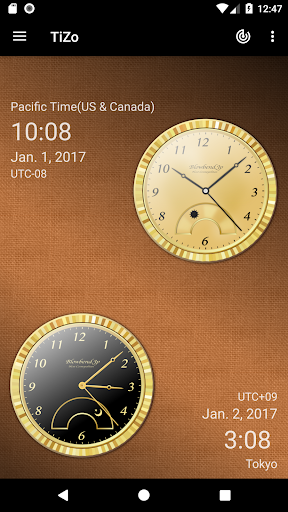 Android application TiZo(world time clock) screenshort