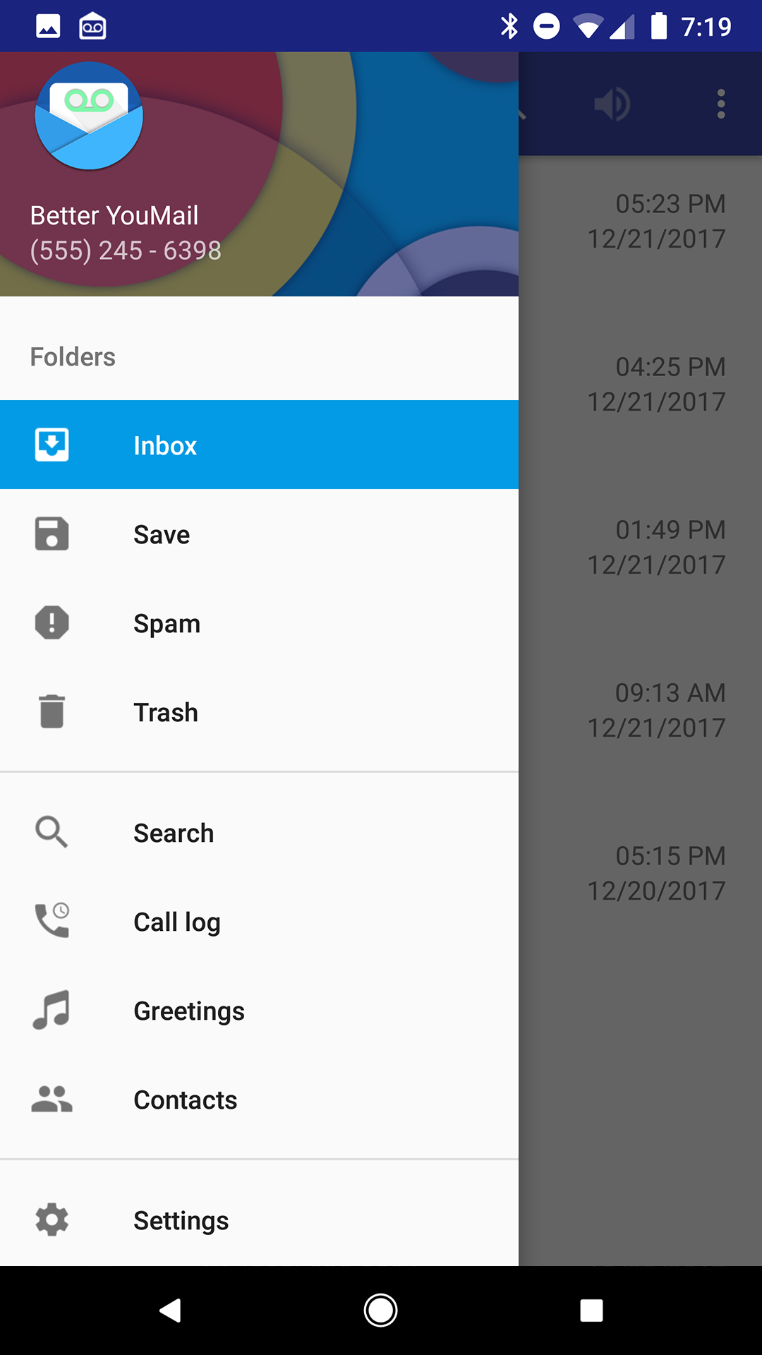 Android application Better YouMail screenshort