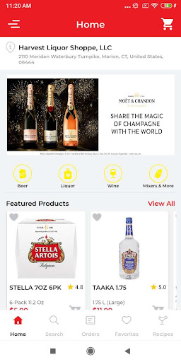 Android application Harvest Liquor Shoppe screenshort