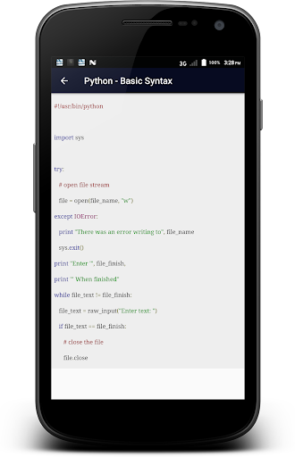 Learn - Python Programming Screen 3