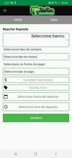 Android application SisRec screenshort