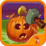 Halloween pumpkin smash icon