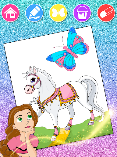 Princess Coloring Book Glitter & Girls Dress Up  screenshots 3