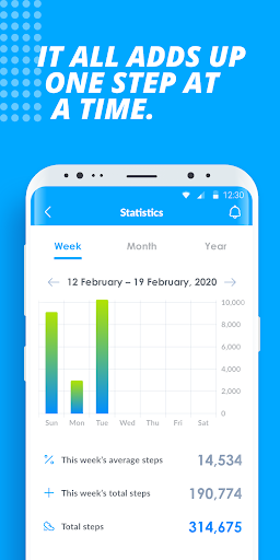 Screenshot of FitnessBank Step Tracker