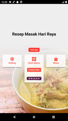 Android application Recipe for various Hari Raya d screenshort