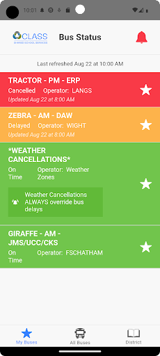 SchoolBusInfo — Bus Status 4 Screen 2