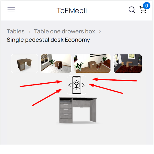 Android application AR furniture placement TEM screenshort