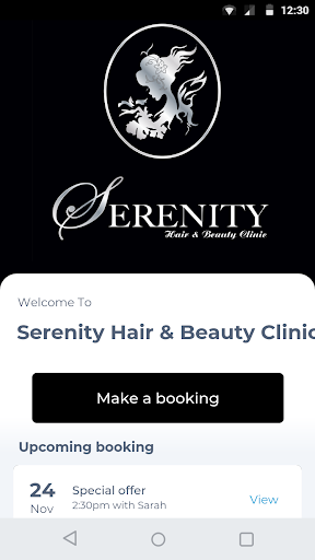 Android application Serenity Hair & Beauty Clinic screenshort