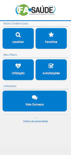 Android application FA Saúde screenshort