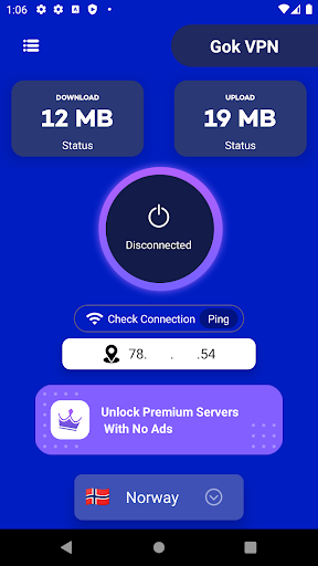 Android application Gok VPN Free Fast & Secure screenshort