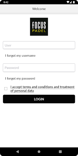Android application Focus Padel screenshort