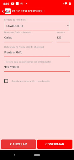 RADIO TAXI TOURS PERU-CLIENTE Screen 3