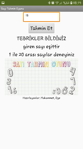 Sayı Tahmin Oyunu-Muhammet,Ege Screen 3