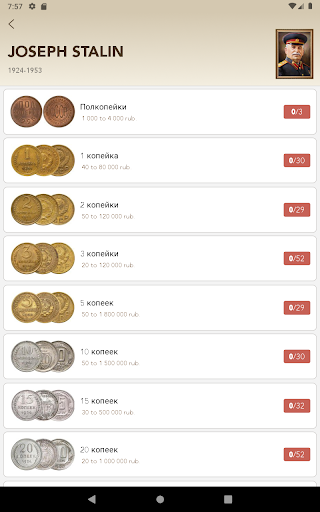 Coins of USSR and RF