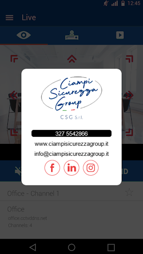 Android application CSG Videosorveglianza EasyView screenshort