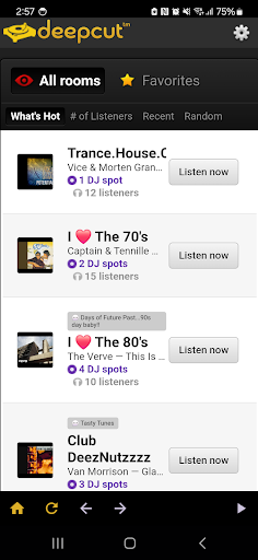 Android application Deepcuts.fm screenshort