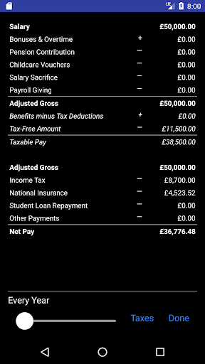 UK Tax Tool Screen 2