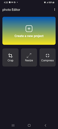 Android application photo Editor, Design, Filters screenshort