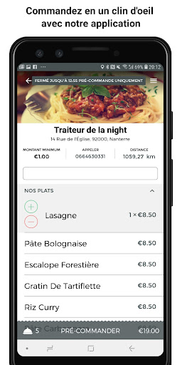 Android application Traiteur de la night screenshort