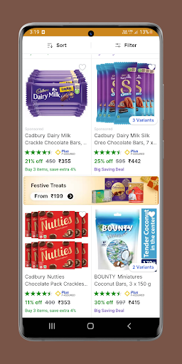Chocolate Online Shopping App Screen 3