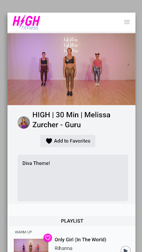 HIGH Fitness App Screen 2