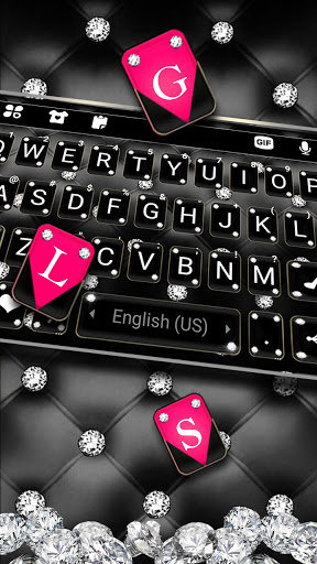 Black Pink Diamonds Keyboard B Screen 2