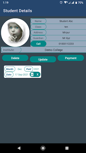 Tuition Session Log Screen 2