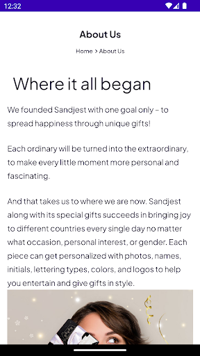 Android application SandJest screenshort